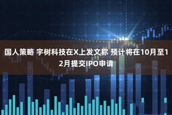 国人策略 宇树科技在X上发文称 预计将在10月至12月提交IPO申请